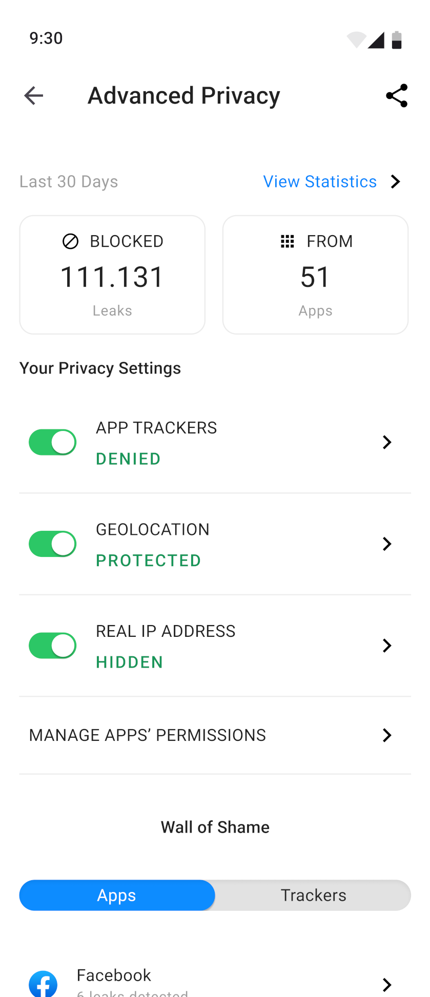 Actual /e/OS Advanced Privacy settings